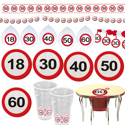 Verkehrsschild deko zahl 18 - verkehrsschild,