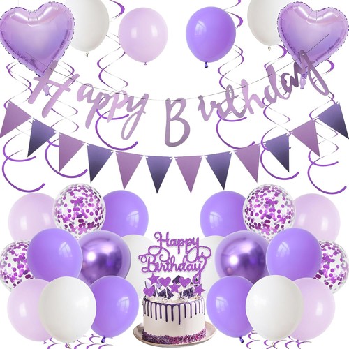 Deko geburtstag lila - geburtstag, girlande