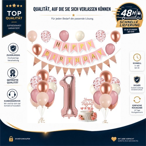 Geburtstag deko roségold - deko,