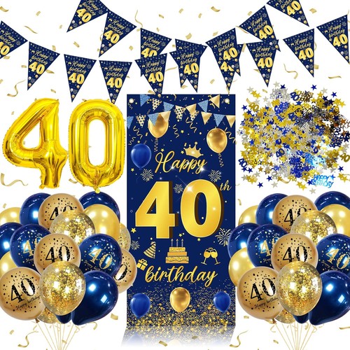Geburtstag deko banner blau - banner, 40