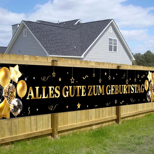 Geburtstag banner schwarz gold - geburtstag,