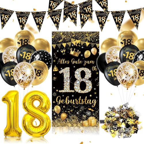 Geburtstag deko schwarz - 18.,