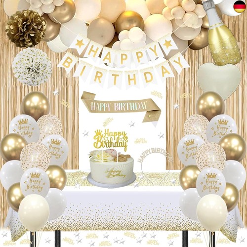 Geburtstagsdeko gold beige - geburtstagsdeko,