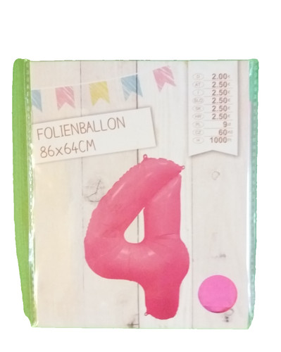 Folienballon zahl pink - pink, party