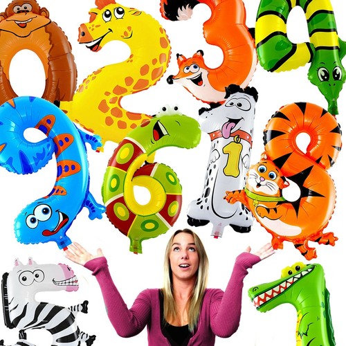 Folienballons zahlen tiere - tiere,