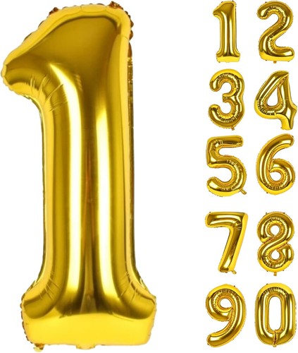 Folienballon zahl gold xxl - folienballon,