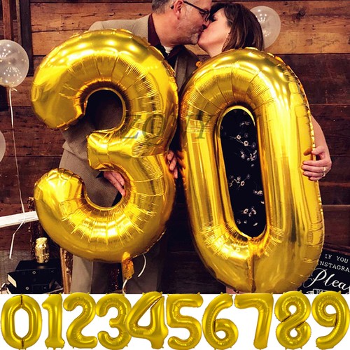 Folienballons gold zahlen - gold,