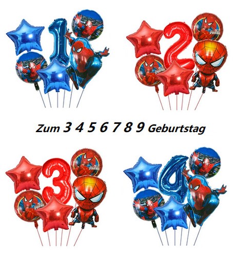 Spiderman folienballon zahl - spiderman,