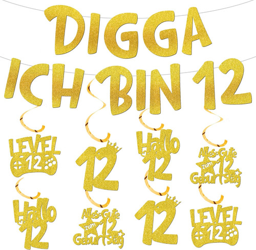 Deko geburtstag girlande - 12,